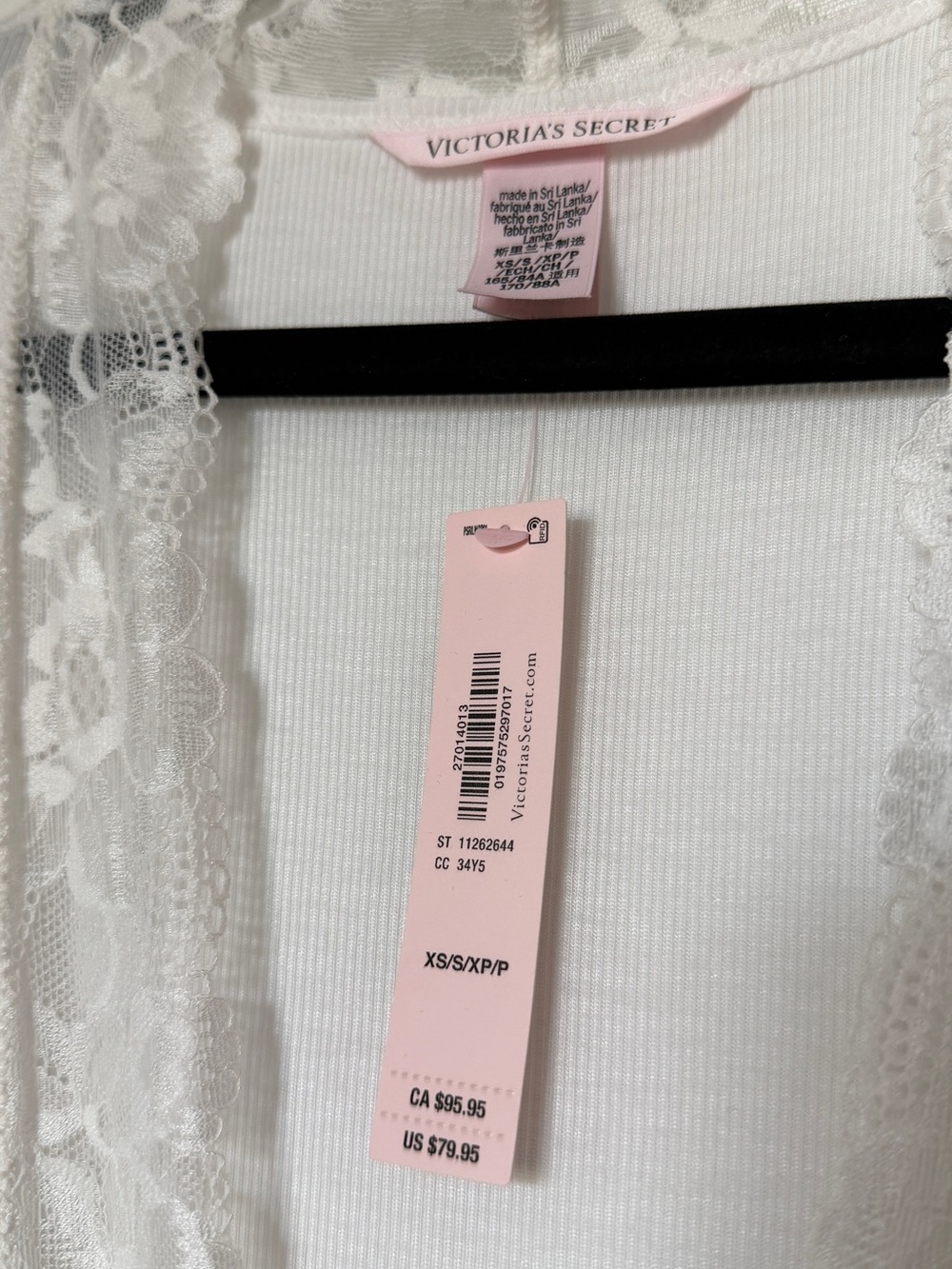 VS SoSoft™ Modal Ribbed Lace-Trim Long Robe - Picture 6 of 8